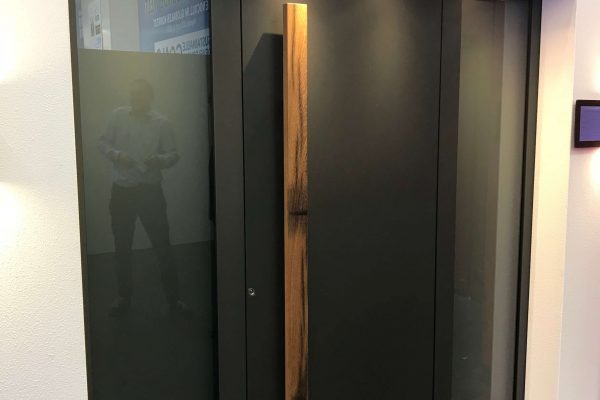 Messe Neuheiten Designtuere mit Holz Griffplatte