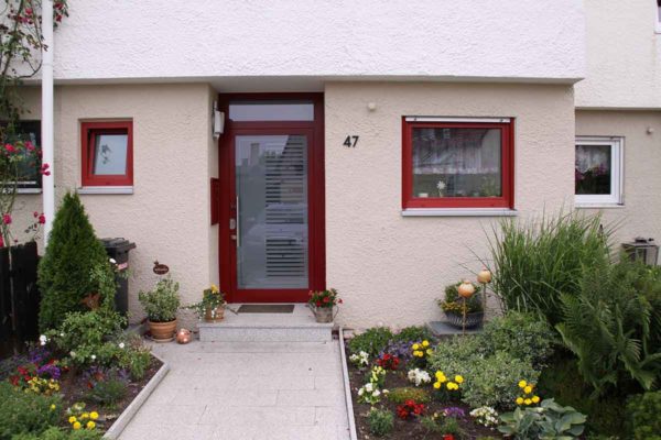 Haustüre Vollglas mit Designglas