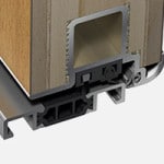 Wohnungeingangstuer-Schnitt-Bodenschiene